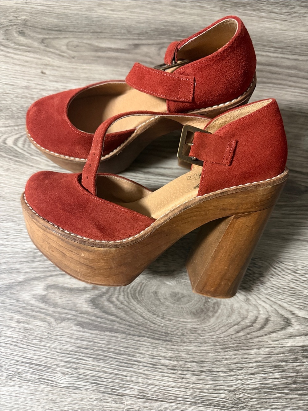 Freebird by Steven Red Suede MaryJane Platform Heels